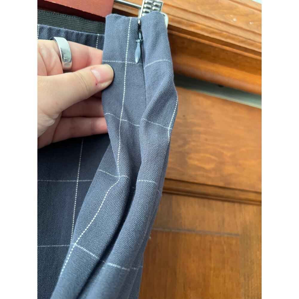 A New Day Plaid High Rise Skinny Ankle Pants Blue Gray Stretch Cotton Size 16 - Picture 5 of 10